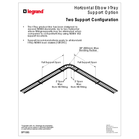 Itray Horizontal Bend Support Legrand